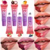 YIBABY 6 PCS Lip Stain Peel Off, Fruity Flavour Tinted Lip Gloss Lip Tint, Long Lasting Non-Stick Cup Tattoo Color Lipstick Set, Transfer Proof, Matte Finish, Lip Makeup for Women & Girls