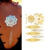 Metallic Temporary Tattoos for Women Teens Girls 12 Sheets 120+pcs Tattoos Gold Silver Glitter Flash Waterproof Tattoo Stickers for Beach, Festivals, Parties