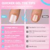 Wider Long Square Toe Nail Tips Full Cover, SINOKAME No File Matte Toe Nail Press Ons Clear, Soak Off Fake Toenails Extensions DIY Home Manicure Kit for Women Men,300 Pcs 15 Sizes