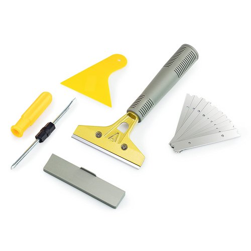 LDS Industry 4" Wide Extendable Razor Blade Sticker/Paint Scraper Remover for Window Glass Windshield Tile Granite Wall Cleaning Hand Tool, Gum Cleaning, Stove Cleaner, SCRP-A