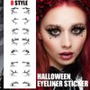 16pc /8 Pairs set Eye Shadow Temporary Eye Tattoo Stickers Women Halloween Party Eye Makeup Stickers Face Waterproof Fake Eyeshadow Eyeliner Tool