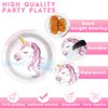 Naozinebi 48PCS Unicorn Birthday Plates Unicorn Party Supplies Magical Unicorn Tableware Rainbow Plates Disposable Paper Plate for Girls Boys Kids Unisex Unicorn Party Baby Shower Favors 6.7*6.7inch