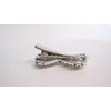 Small crystal bow shaped alligator hair clip for fine thin hair