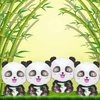 8 Pieces Panda Balloons Cartoon Panda Shaped Foil Balloons Zoo Animal Balloons Panda Party Supplies Happy Birthday Panda Balloons for Kids Jungle Animals Theme Birthday Party Decors