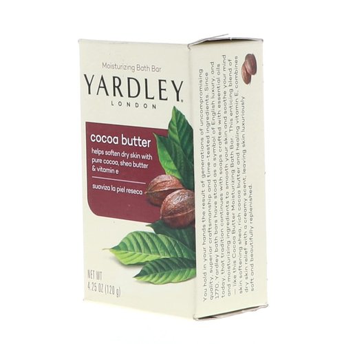 Yardley London Pure Cocoa Butter & Vitamin E Bar Soap, 4.25 Ounces /120 G (Pack of 6)