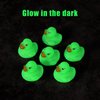 50pcs Glow Rubber Ducks, 1.4 Inch Mini Light Up Ducks Rubber Ducks Bath Toys for Kids Halloween Flashing Rubber Duck Assorted Rubber Ducks for Baby Shower Halloween Party Favors