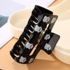 Halloween Hair Clips Square Claw Clips Black Hollowed Out Shark Claw Clips Hairpins with Cute Ghost Design Medium Halloween Hair Accessories for Women Girls Halloween Hair Decorations 1pcs