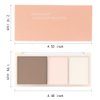 3 IN 1 Brown Nude Face Highlight Bronzer Powder Palette for Face Cheeks Contour Brightening, Buildable Matte Coverage Natural Makeup,Ultra Sculpt Nose Shadow Eyeshadow Primer 03#