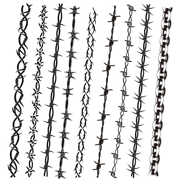 Fake Barbed Wire Tattoo for Men Women, Black Barb Wire Temporary Tattoos Pamela Anderson Costume Fake Arm Tattoo Stickers,9-Sheet