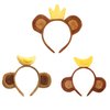 3 Pack Monkey Headband with Banana Crown, Animal Ears Hairband for Costume Accessories