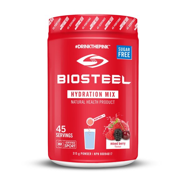 BIOSTEEL Hydration Mix - Sugar Free, Essential Electrolyte Sports Drink Powder - Mixed Berry - 45 Servings