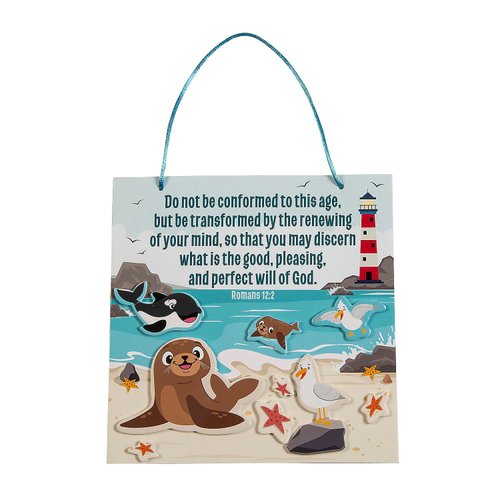 Fun Express Rocky Beach VBS Verse Sign Craft Kit - Makes 12, Vacation Bible School 2024