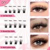DIY Lash Extension Kit 120pcs, Flu-ffy 8-16mm D Curl Individual Lashes Clusters, Eyelash Extension Kit with Lash Bond and Seal and Lash Tweezers for DIY Eyelash Extensions at Home(120P-Clu-012Kit)