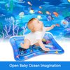 Baby Water Pad Water Play Mat for Infants Toddlers Early Development Activities Inflatable Tummy Time Water Mat for 3-48 Months Boy Girl Baby Toys Play mat for Baby's Stimulation Growth,26”x22”