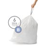 simplehuman Code B Custom Fit Drawstring Trash Bags in Dispenser Packs, 150 Count, 6 Liter / 1.6 Gallon, White