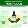 Organic Veda Moringa Oil - Pure Cold Pressed Organic Moringa Seed Oil - Natural Face Oil for Women, Moisturizing Hair Oil - Virgin Moringa Oleifera Oil for Skin, Body, Scalp Care & Nails - 16 fl.oz
