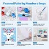 Yijingtop 4 Packs Framed Chrsitmas Paint by Numbers Kit for Kids Ages 8-12,Snowman Easy Acrylic Paint by Number Framed on Canvas,Number Painting Paint by Numbers Kit for Home Wall Decoe 8x8inch