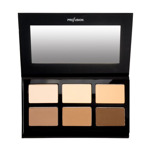 Profusion Cosmetics Pro Contour Palette - Portable, Thin and Lightweight Professional 3 Bronze & 3 Matte Highlight Colors With Full Length Mirror