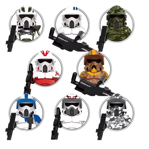 Generic Clone Trooper Space Wars Army Minifigures, ARF Battle Trooper Clone Wars | Block Toy for Kids and Adults Action Figure for Fun, White, Blue, M1028
