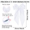 TULOBI Big Bow Barrettes Long Tail French Hair Bow Silky Satin Metal Hair Clip Hair Bowknot Clips Accessories for Women Girls (White 1pc)