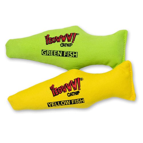 Yeowww Green Fish Catnip Toy