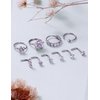 Ftovosyo 20G Surgical Steel Nose Rings Hoop for Women Men, Paved CZ Flower Piercing Jewelry L Shaped Nose Ring Stud Set