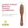 Kent LR23 Finest Ladies Narrow Style, Danta Wood, Pure White Bristle Hair Brush - Short to Medium Length Hair, Handbag Sized