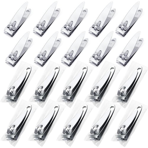 AVERZELLA Nail Clippers Set 20 Pack for Men Women Adult, Individually Wrapped Small Toenail Finger Nail Clippers in Bulk Flat Edge, Manicure Pedicure Set Toe Nail Clippers for Travel Homeless Care