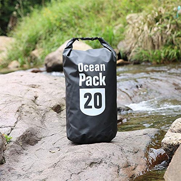 Upgraded Waterproof Dry Bag Storage Bags 20L, Roll Top Sack Keeps Gear Dry for Rafting, Boating, Camping, Hiking, Fishing Black