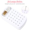 2 in 1 Nail Drill Bits Holder & Nail Drill Bits Cleaning Brush Case,30 Holes Dustproof Nail Art Drill Bits Stand Display Storage Box and Nail Drill Bits Cleaner Manicure Tools (White)