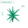 6 Pcs Green Star Foil Balloons One-Piece 14-Pointed Star Balloons 4D Starburst Cone Mylar Balloons 22inch Christmas Birthday Wedding Wedding Anniversary Party Supplies(Green)