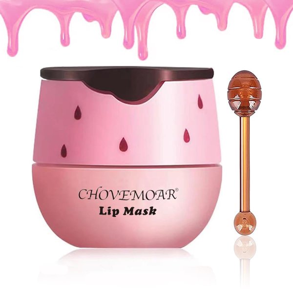 Strawberry Lip Balm, Vitamin E Lip Masks & Moisturizing Propolis Sleeping Lip Mask, Effective Reduces Lip Lines Prevention Dry and Cracked Lip Scrubs Exfoliator Smoothing Dry Lip Care
