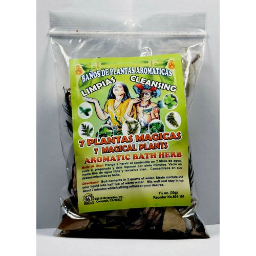 3 PCS Aromatic Soothing Herbal Bath 7 Magical Plants Cleansing 7 PLANTAS MAGICAS LIMPIAS BANO DE PLANTAS AROMATICAS - Made in USA - 1 OZ