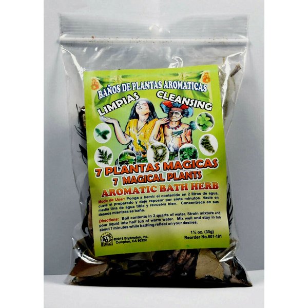 3 PCS Aromatic Soothing Herbal Bath 7 Magical Plants Cleansing 7 PLANTAS MAGICAS LIMPIAS BANO DE PLANTAS AROMATICAS - Made in USA - 1 OZ