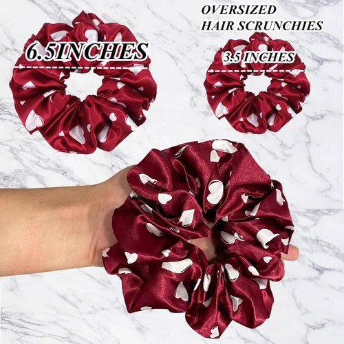 YANRONG 16CM/6.3 Inch Oversize Hair Scrunchies For Women Silk Satin Scrunchy Hair Ties Elastic Ponytail Holder For Lady Fashion Hair Accessories More Supple Than Silk (6PCS Over Size Multicolor)