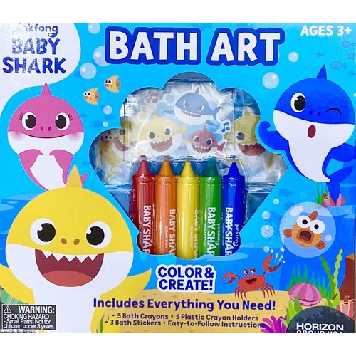 Baby Shark 7 Pieces Bath Art Set Games for Kids(+3 years) | Birthday Gift for Kids 2021