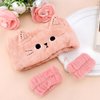 Atoden Cat Ears Spa Headband Wristband Set Cute Animal Skincare Headband Makeup Headband for Washing Face Elastic Face Wash Hair Band for Women Girls Trendy Stuff