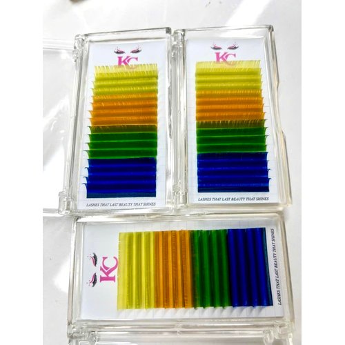 KC Lashes. Individual. D Curl 0.07 thickness 11mm. Pair of False Eyelashes Mixed Color Eyelashes Cosplay Party False Eyelashes Halloween And Christmas Colored False Eyelashes