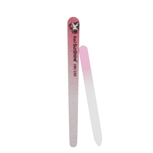 Glass Nail Files and Nail File 100/180 Professional Double Sided Grit Nail Files Tool and Nail Buffering Files for Women and Girls (Pink)