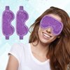 2 PCS Ice Eye Mask Reusable Hot Cold Therapy Gel Bead Eye Mask for Puffiness/Dark Circles/Eye Bags/Dry Eyes/Headaches/Migraines/Stress Relief,Cooling Eye Mask,Ice Pack for Eyes (Purple)