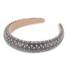 Amariver Gray Rhinestones Headbands for Women Sparkly Padded Head Band Glitter Pearl Hair Band Bling Crystal Headband Diamonds Headbands Non-slip Fancy Hair Accessories for Women Girls