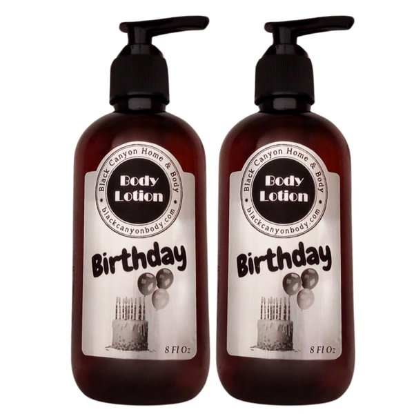 Black Canyon Birthday Scented Luxury Body Lotion with Lanolin and Jojoba Oil, 8 Oz (2 Pack)