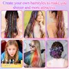 25 Colors Fairy Hair Tinsel Kit 5000 Hair Glitter Strands 48 Inch Heat Resistant Tinsel Hair Extensions Sparkling Shiny Highlights Hair Tinsel with Tools for Christmas Halloween New Year Cosplay Party