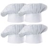 Hyzrz Chef Hat Set of 4 PCS Pack Adult Adjustable Elastic Baker Kitchen Cooking Chef Cap (White)