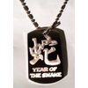 Chinese Calligraphy Character Year of the Snake Zodiac Logo Symbols - Military Dog Tag Luggage Tag Key Chain Metal Chain Necklace