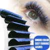 Color Easy Fan Lashes 0.07 D Curl Ombre Blue Volume Lash Extensions 9-16mm Mixed Lash Tray Color Lashes Extension Self Fanning 2D-10D Volume Eyelash Extensions by CoMango