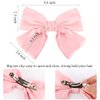 Ahoney 6 Pack Satin Hair Bow Hair Clips for Women Girls, 6" Bowknot Hair Ribbons for Hair Ponytail Cute Hair Clips Bow for Hair Accessories Barrettes for Women (Pink)