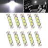 GKmow 10 PCS Car 28mm LED Reading Light, 6614F/6612F 5050-3SMD Chips 180° Lighting Super Bright Sunshade Makeup Light, Plug and Play No Delay Roof Light Replacement, Universal for Cars (White)