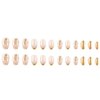 Gold French Tip Press on Nails Medium, Gold Nail Art False Nail Tips Glossy Gold Glitter Full Cover Glue on Nails Medium Almond Shape French Tip Nails Press ons for Women Fingernails Manicure, 24Pcs