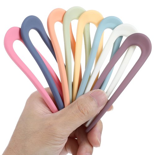 8Pcs French Hair Forks U Shaped Updo Hair Pins Clips for Thin Thick Hair 4.5-inch Classic 2 Prong...